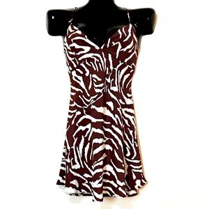 Windsor Brown and White Zebra Print Mini Dress